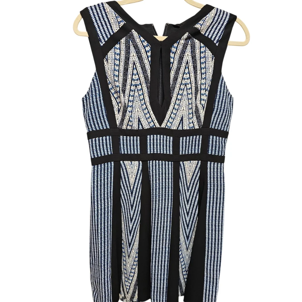 BCBGMaxAzria Black and Blue Patterned Mini Dress - Picture 3 of 6